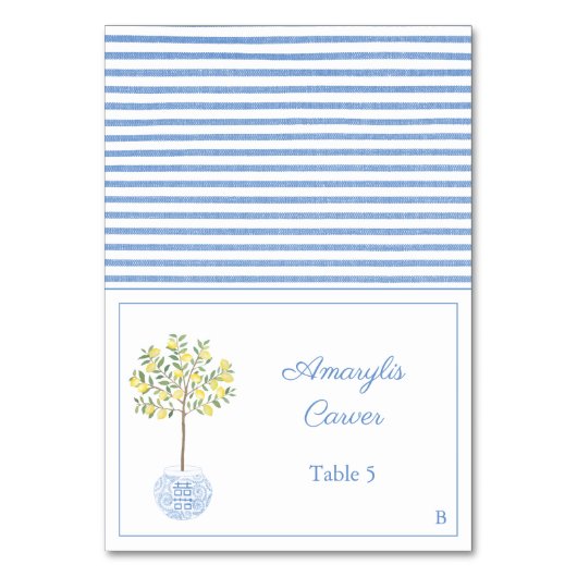 レモンツリー名門私立校風のウェディングシャワー座席表 テーブルナンバー (正面)