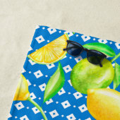 レモンツリー海ブルーモノグラムニュー結婚リュウズ ビーチタオル (インサイチュ)