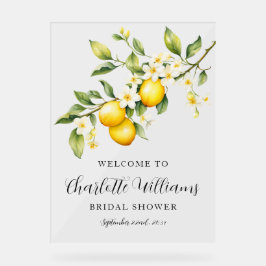 レモンテーマのブライダルシャワーへようこそ アクリルサイン