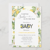 レモンテーマの少し甘い赤ちゃんシャワーの招待 招待状 (正面)