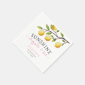 レモンテーマガールバースデーパーティナプキンス スタンダードカクテルナプキン (角)