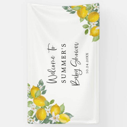 レモンテーマシトラスベビーシャワーパーティー 横断幕 (縦)