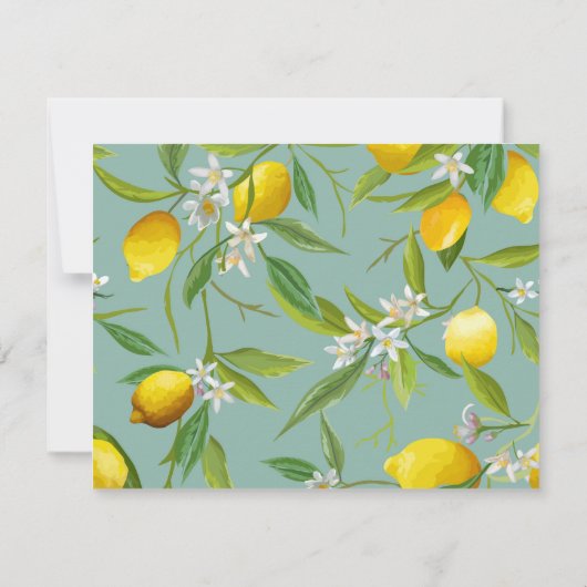 レモンテーマパーソナライズされたフラットノートカード ノートカード (裏面)