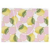 レモンテーマピンクバースデーパーティー抱き枕 ラージペーパーバッグ (裏面)