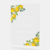 レモンテーマブライダルシャワーへようこそ アクリルサイン (傾斜)