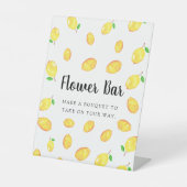 レモンテーマブライダルシャワーフラワーバー標識 台座サイン (正面)