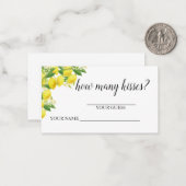 レモンテーマ数の推測キス ノートカード (正面/裏面インサイチュ)