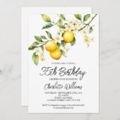レモンテーマ水彩35thバースデーパーティー 招待状 (正面/裏面)