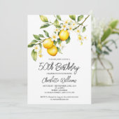 レモンテーマ水彩50thバースデーパーティー 招待状 (スタンド正面)