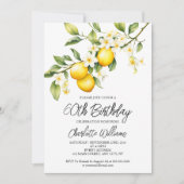 レモンテーマ水彩60thバースデーパーティー 招待状 (正面)