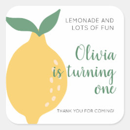 レモンテーマ1歳の誕生日 スクエアシール