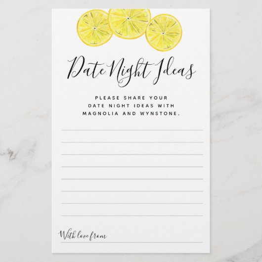 レモンデイトナイトアイディアカード (正面)