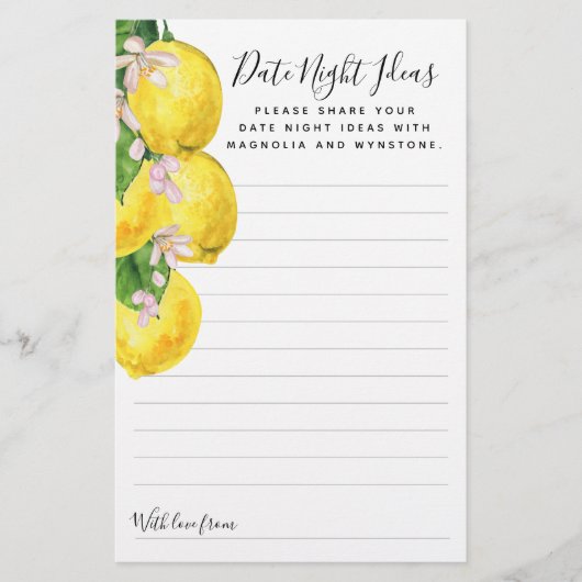 レモンデイトナイトアイディアカード (正面)