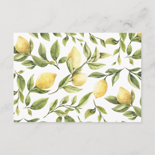 レモンデイトナイトアイディアブライダルシャワーゲームカード エンクロージャーカード (裏面)