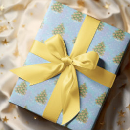 レモンデコレーションのクリスマスツリー ラッピングペーパー