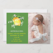 レモンデルメインスクイーズフォト誕生 案内状 (正面)