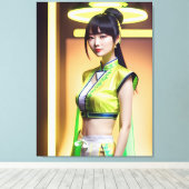 レモントップの少女 キャンバスプリント (インサイチュ (ウッドフロア))