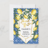 レモントロピカルブライダルシャワー 地中海の サンキューカード (正面)