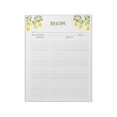レモントロピカル料理レシピメモ帳 ノートパッド (回転)