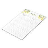 レモントロピカル料理レシピメモ帳 ノートパッド (アングル)