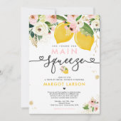 レモンドライブバイブライダルシャワーレモンメインスクイーズ 招待状 (正面)