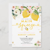 レモンドライブバイブライダルシャワーレモンメインスクイーズ 招待状 (正面)