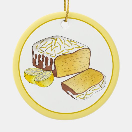 レモンドリズルパウンドケーキローフブリティッシュベーキング食品 セラミックオーナメント (正面)
