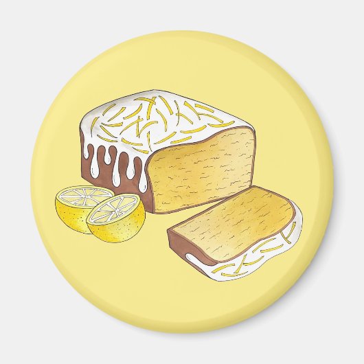 レモンドリズルパウンドケーキローフブリティッシュベーキング食品 マグネット (正面)
