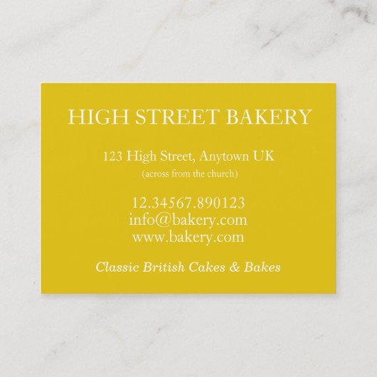 レモンドリズルローフケーキベーカリーベイカーパティシシェフ 名刺 (裏面)