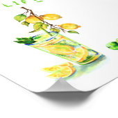 レモンドリンクカッコいいレモネードサマーパーティーポスター ポスター (角)