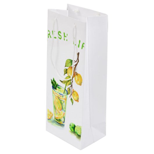 レモンドリンククールパーティーワイン抱き枕-カスタム文字 ワインギフトバッグ (正面アングル)