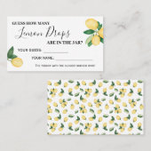 レモンドロップの数ブライダルシャワーゲームカード プレイスカード (正面/裏面)