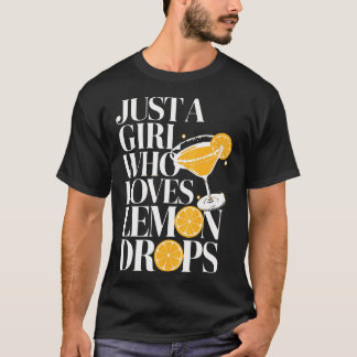 レモンドロップス カクテル マティーニを愛する女子 Tシャツ