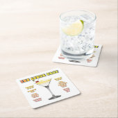 レモンドロップマティーニカクテルレシピアート スクエアペーパーコースター (インサイチュ)
