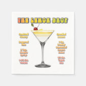 レモンドロップマルティーニカクテルレシピアート スタンダードカクテルナプキン (正面)