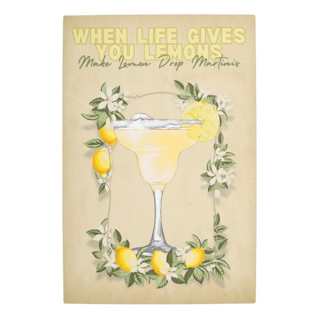 レモンドロップマルティーニメタルサイン メタルプリント (正面)
