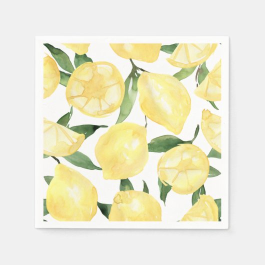 レモンナプキンズメインスクイーズブライダルシャワー スタンダードカクテルナプキン (正面)