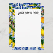 レモンノパーソナライズされたートカード サンキューカード (正面/裏面)