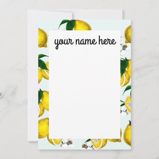 レモンノパーソナライズされたートカード サンキューカード (正面)