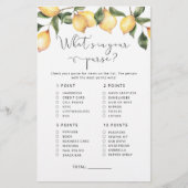 レモンハンドバッグのブライダルシャワーゲーム (正面)