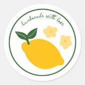 レモンハンドメイド手作りクラフトお気に入りギフトトリートカスタム ラウンドシール (正面)