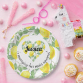 レモンハートをテーマにしたメインスクイーズウェディングシャワー ペーパープレート (パーティー)