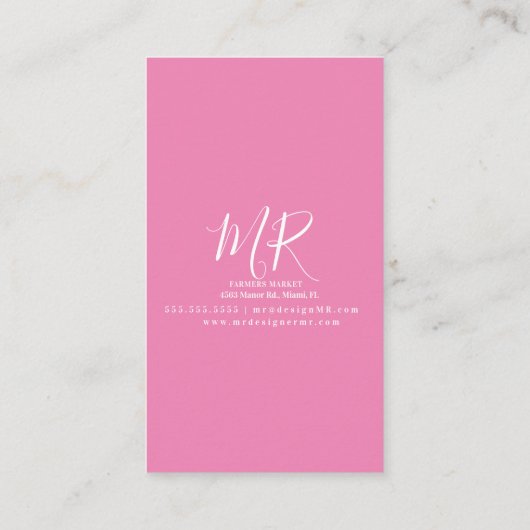 レモンハーフスムージー牛乳シェイクフルーツ 名刺 (裏面)