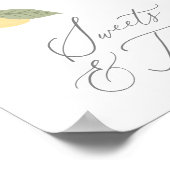 レモンバースデーパーティースイーツアンドトリートサイン ポスター (角)