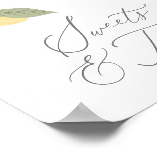 レモンバースデーパーティースイーツアンドトリートサイン ポスター (角)