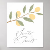 レモンバースデーパーティースイーツアンドトリートサイン ポスター (正面)