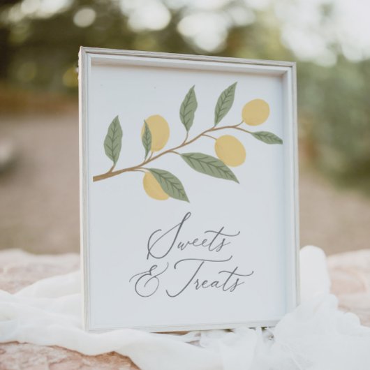 レモンバースデーパーティースイーツアンドトリートサイン ポスター