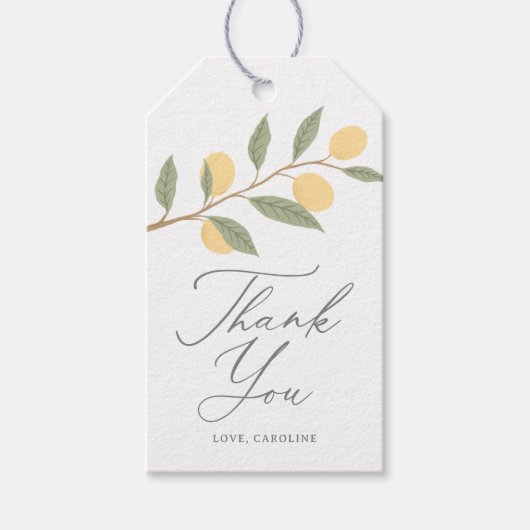 レモンバースデーパーティーメッセージカード ギフトタグ (正面)