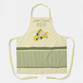 レモンパイデザートチェックとストライプ エプロン (正面)