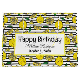 レモンパタモダンーン誕生日 ラージペーパーバッグ